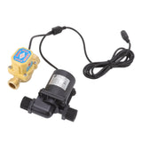 DC Brushless Pump Quiet Solar Water Heater Booster Pump with Flow Switch 6v-24v G1/2 Male Thread - Rear View