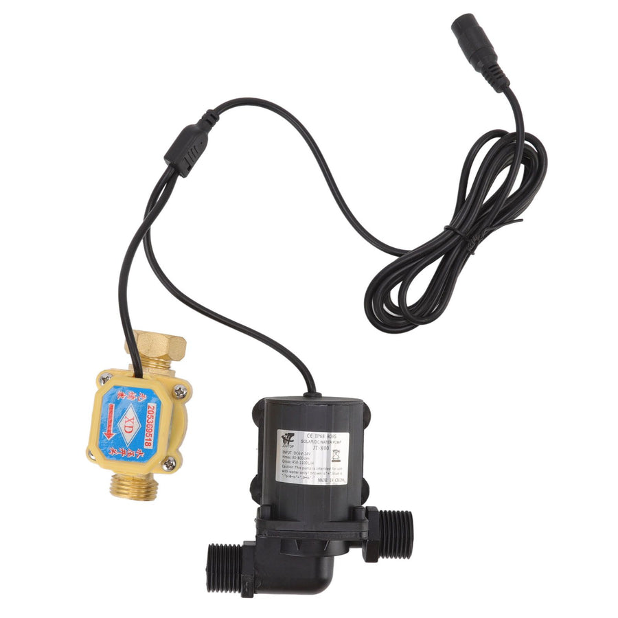 DC Brushless Pump Quiet Solar Water Heater Booster Pump with Flow Switch 6v-24v G1/2 Male Thread