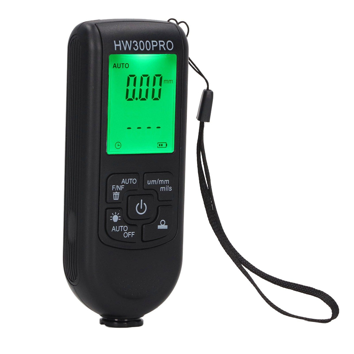 Digital Coating Thickness Gauge ABS with Portable Rope Automatic Shutdown Function Paint Coating Meter for Outdoor Black