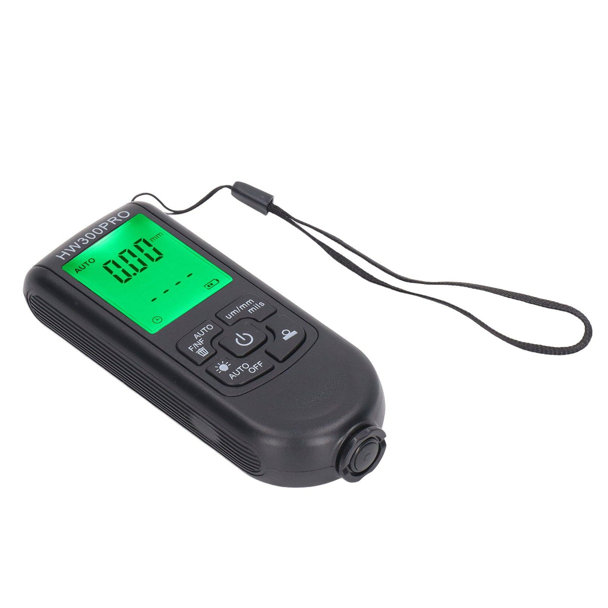 Digital Coating Thickness Gauge ABS with Portable Rope Automatic Shutdown Function Paint Coating Meter for Outdoor Black