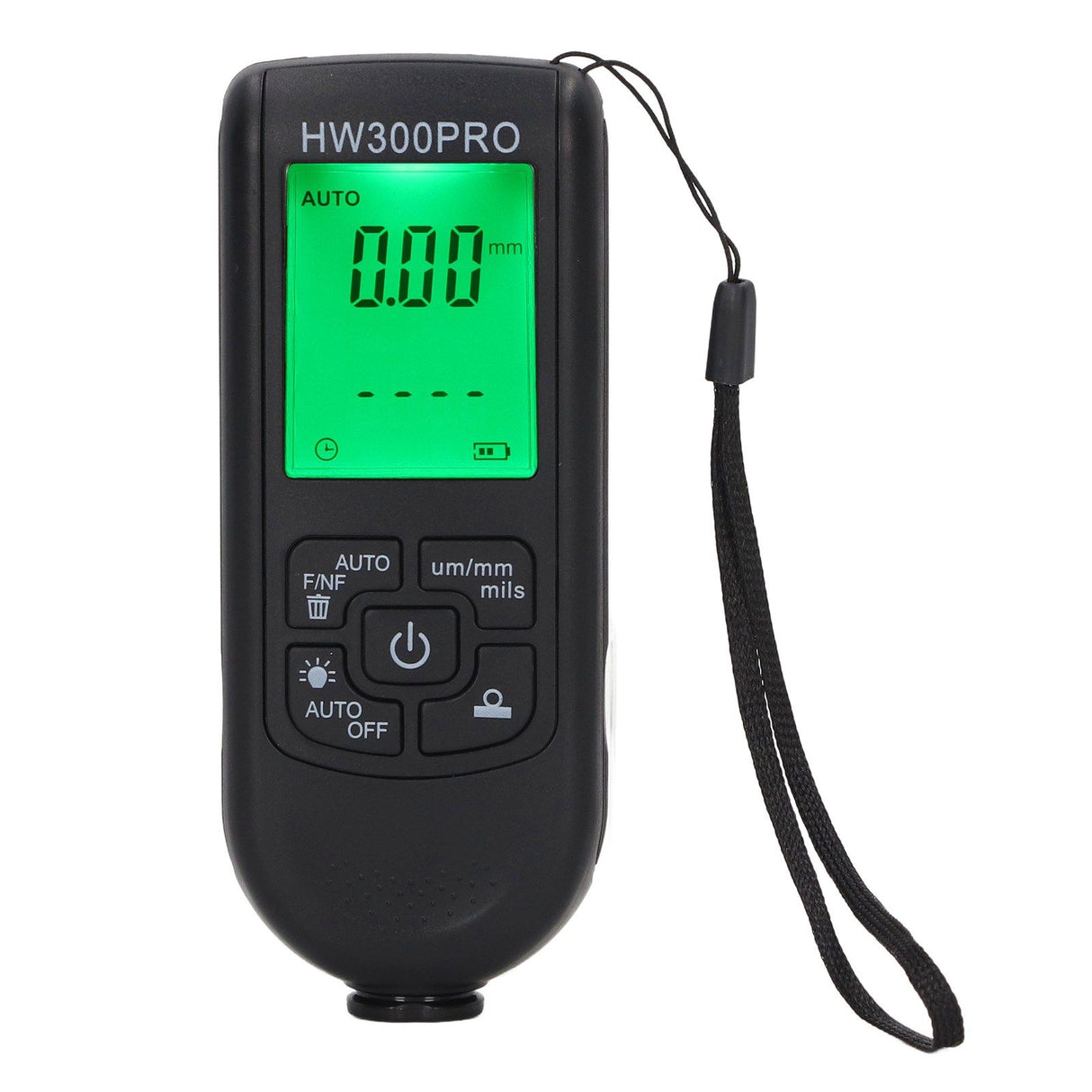 Digital Coating Thickness Gauge ABS with Portable Rope Automatic Shutdown Function Paint Coating Meter for Outdoor Black