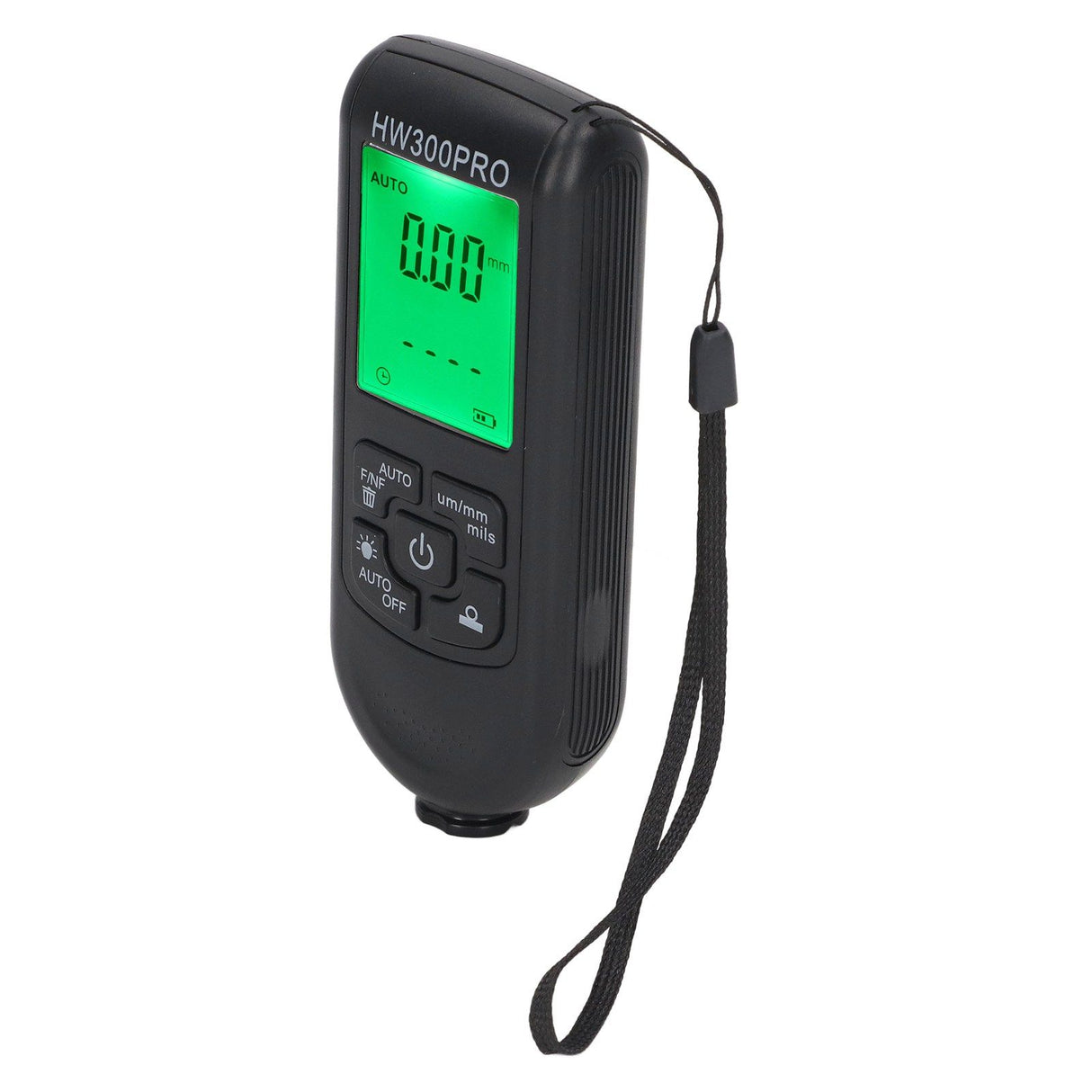 Digital Coating Thickness Gauge ABS with Portable Rope Automatic Shutdown Function Paint Coating Meter for Outdoor Black