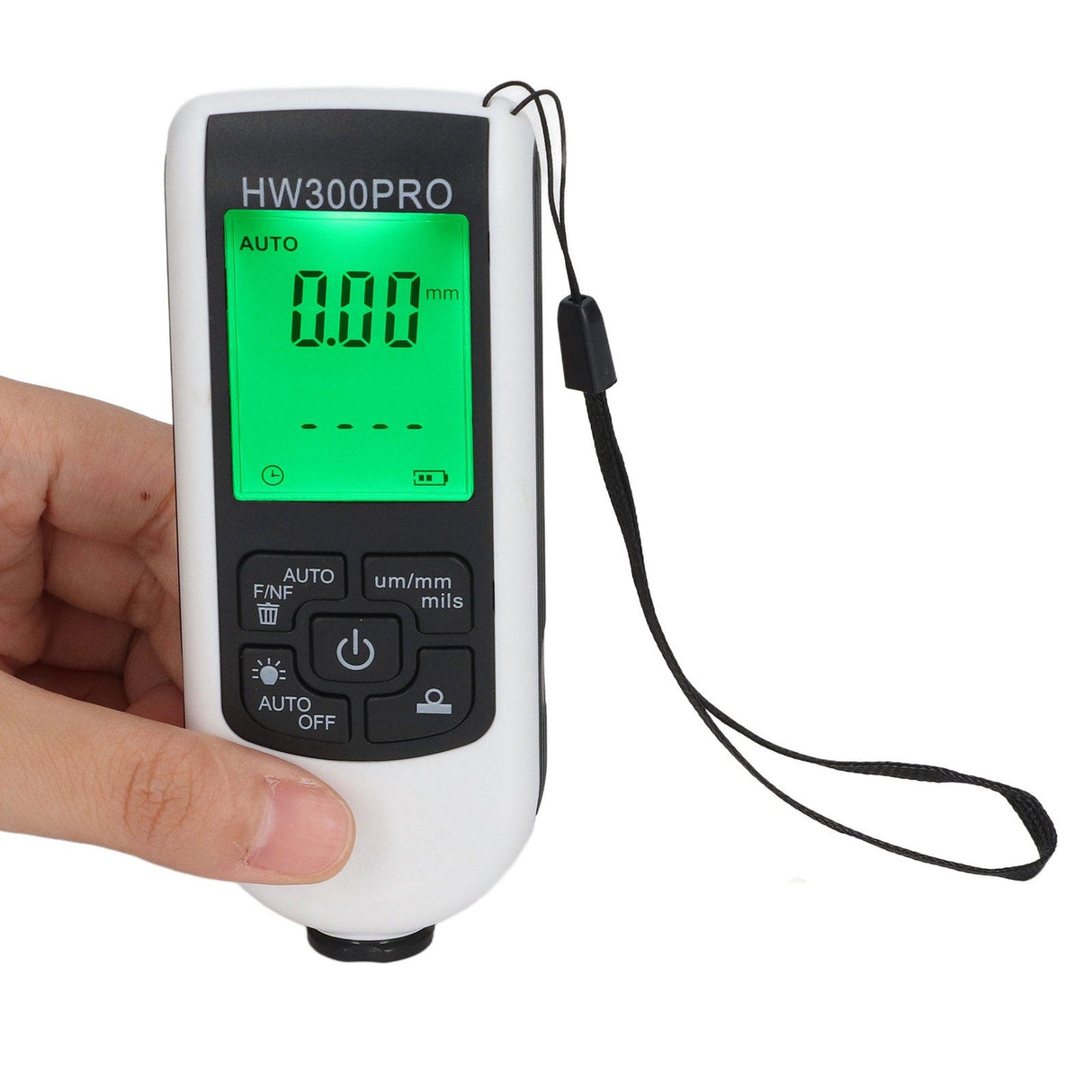 Digital Coating Thickness Gauge ABS with Portable Rope Automatic Shutdown Function Paint Coating Meter for Outdoor White