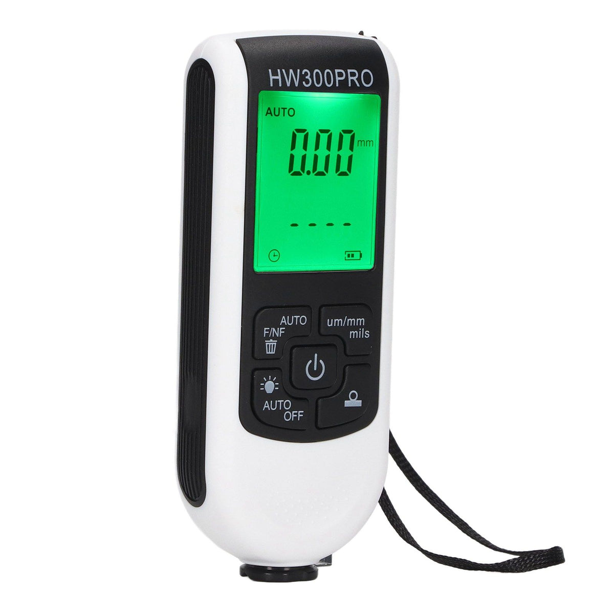 Digital Coating Thickness Gauge ABS with Portable Rope Automatic Shutdown Function Paint Coating Meter for Outdoor White