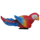 Parrot Sculpture Ornament Waterproof Lifelike Synthetic Resin Decorative Bird Statue for Garden Courtyard Balcony Red Macaw On The Left