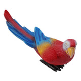 Parrot Sculpture Ornament Waterproof Lifelike Synthetic Resin Decorative Bird Statue for Garden Courtyard Balcony Red Macaw On The Left
