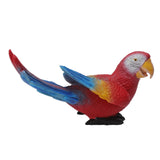 Parrot Sculpture Ornament Waterproof Lifelike Synthetic Resin Decorative Bird Statue for Garden Courtyard Balcony Red Macaw On The Left