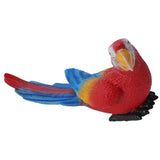 Parrot Sculpture Ornament Waterproof Lifelike Synthetic Resin Decorative Bird Statue for Garden Courtyard Balcony Red Macaw On The Left