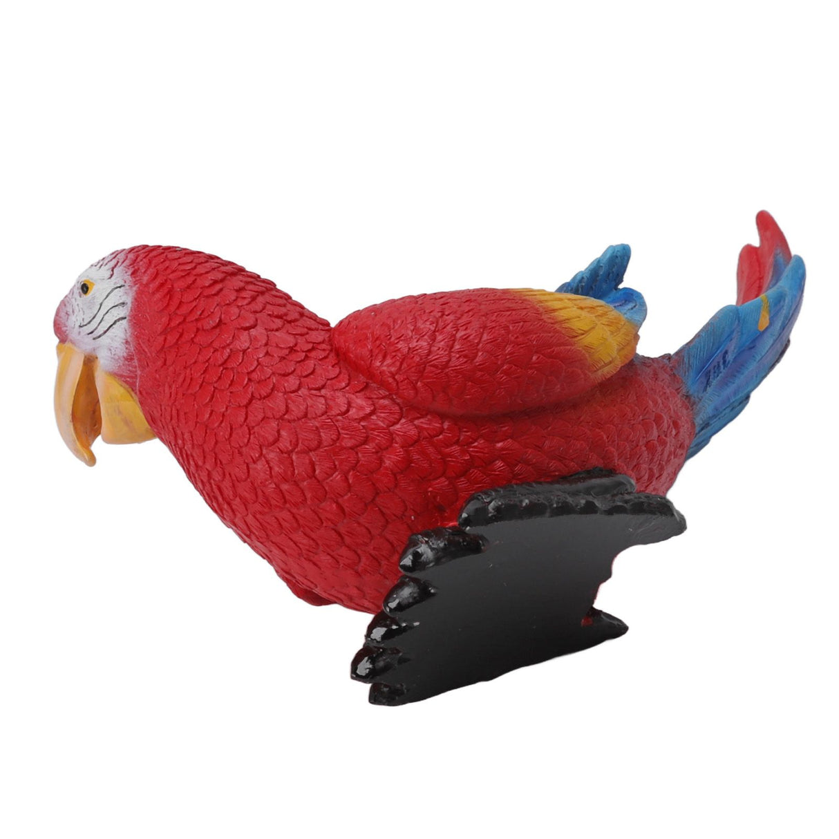 Parrot Sculpture Ornament Waterproof Lifelike Synthetic Resin Decorative Bird Statue for Garden Courtyard Balcony Red Macaw On The Left