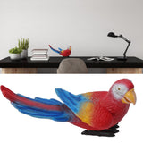 Parrot Sculpture Ornament Waterproof Lifelike Synthetic Resin Decorative Bird Statue for Garden Courtyard Balcony Red Macaw On The Left