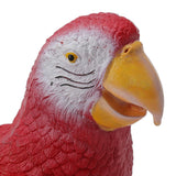 Parrot Sculpture Ornament Waterproof Lifelike Synthetic Resin Decorative Bird Statue for Garden Courtyard Balcony Red Macaw On The Left