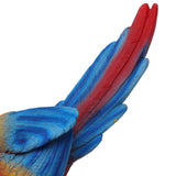 Parrot Sculpture Ornament Waterproof Lifelike Synthetic Resin Decorative Bird Statue for Garden Courtyard Balcony Red Macaw On The Left