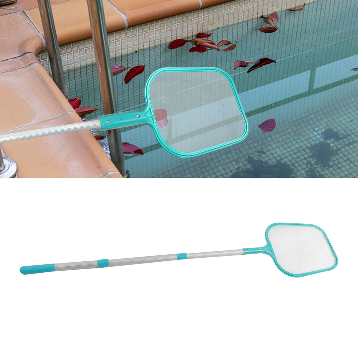 Swimming Pool Skimmer Net Plastic Nylon Green Leaf Rake Cleaning Tool for Hot Tub Spa Fountain