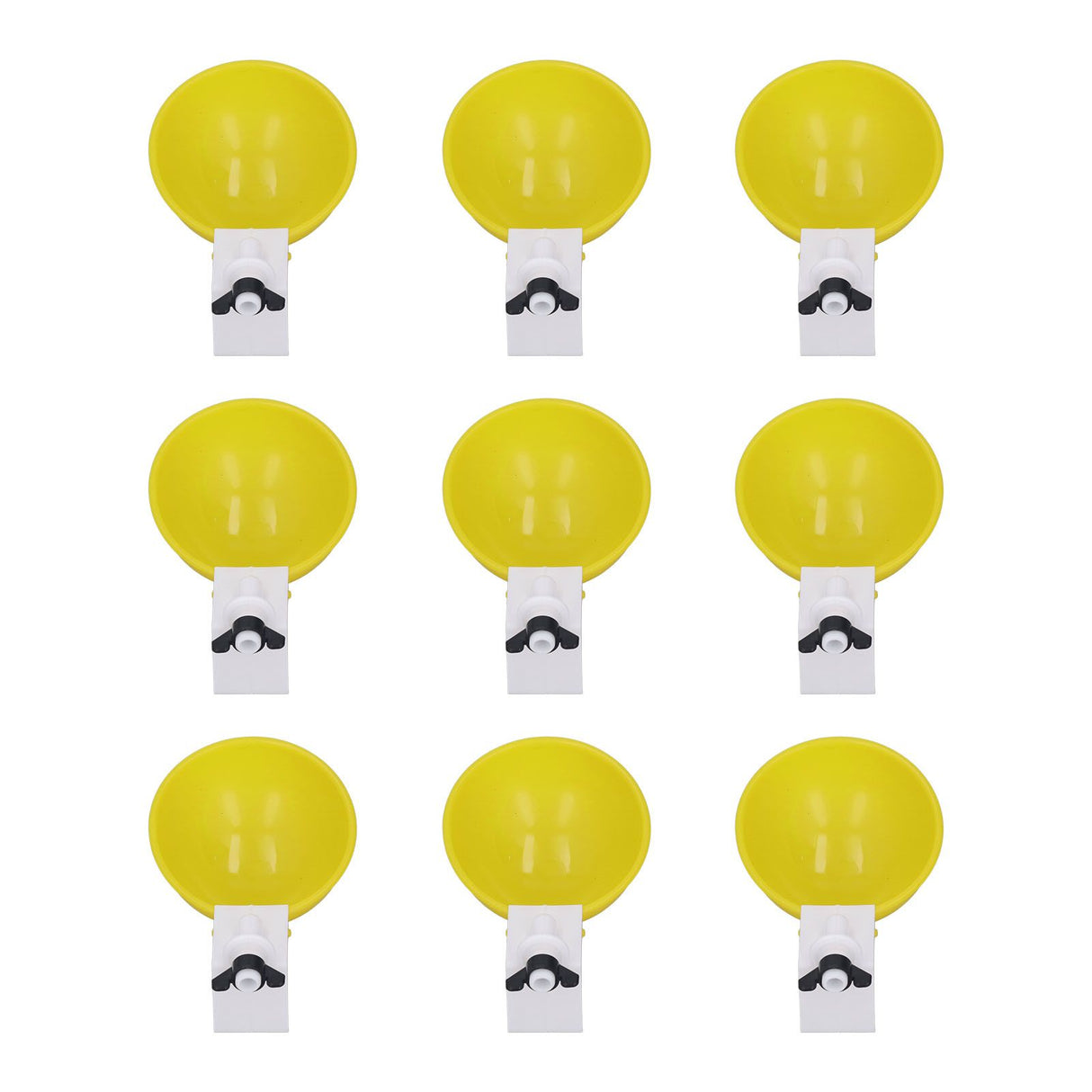 9pcs Chicken Water Cups Yellow Poultry Automatic Drinking Bowl Water Cups Feeder Waterer for Chicken Duck Goose Quail