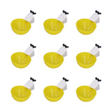 9pcs Chicken Water Cups Yellow Poultry Automatic Drinking Bowl Water Cups Feeder Waterer for Chicken Duck Goose Quail