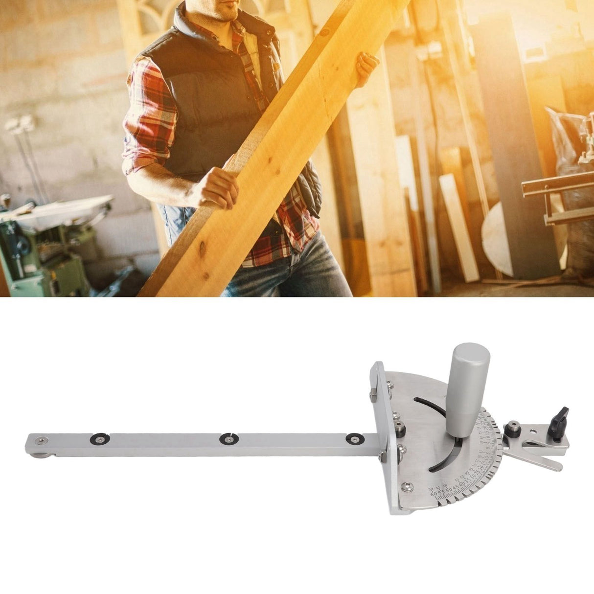 Miter Gauge Wear Resistant Aluminum High Accuracy Table Saw Miter Gauge for Woodworking