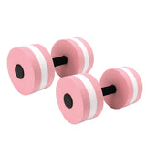 2 PCS EVA Water Floating Dumbbell Yoga Exercise Water Foam Dumbbell Fitness Tool for Men Women Kids Pink - Top-Down View