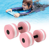 2 PCS EVA Water Floating Dumbbell Yoga Exercise Water Foam Dumbbell Fitness Tool for Men Women Kids Pink
