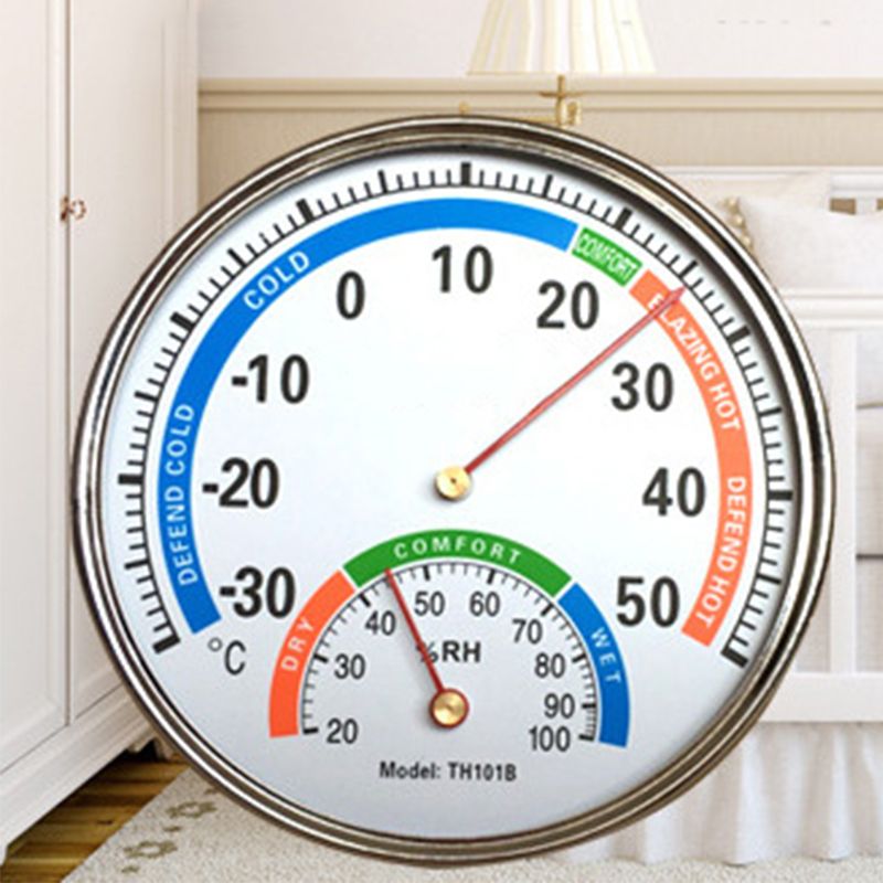 Thermometer Hygrometer Pointer Type Full Metal Multifunction Indoor Thermometer for Baby's Room Hospital Pharmacy