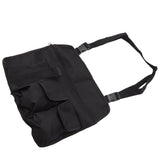 Camping Chair Hanging Bag Waterproof Oxford Cloth Adjustable Portable Beach Chairs Side Storage Bags for Outdoor Black - Front View