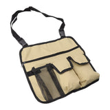 Camping Chair Hanging Bag Waterproof Oxford Cloth Adjustable Portable Beach Chairs Side Storage Bags for Outdoor Khaki - Front View