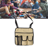 Camping Chair Hanging Bag Waterproof Oxford Cloth Adjustable Portable Beach Chairs Side Storage Bags for Outdoor Khaki - Extra Image