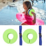 2 Pcs Thicken Baby Swim Cuffs EVA Children's Swimming Buoyancy Foam Arm Ring Kid's Swmming Equipment Green Belt - Extra Image
