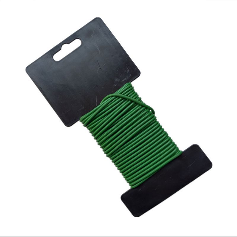 Twist Tie Plant Cable Support Twine Plastic Coated Iron Wire Tool for Garden Horticulture 2.8mm X 20m / 0.11in X 65.62ft