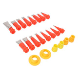 16pcs Stainless Steel Caulking Nozzle Applicator and 6pcs Connection Base Caulking Finisher Tool Set for Home Decoration - Front View