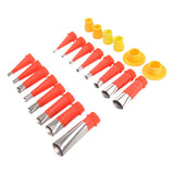 16pcs Stainless Steel Caulking Nozzle Applicator and 6pcs Connection Base Caulking Finisher Tool Set for Home Decoration