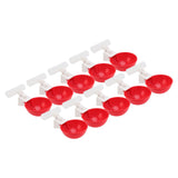 10 Set Chicken Drinking Cup Automatic Water Drinker Big Red Plastic Bowl for Duck Bird Hen G3/4