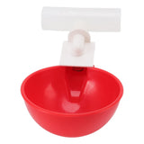 10 Set Chicken Drinking Cup Automatic Water Drinker Big Red Plastic Bowl for Duck Bird Hen G3/4