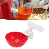 10 Set Chicken Drinking Cup Automatic Water Drinker Big Red Plastic Bowl for Duck Bird Hen G3/4