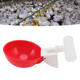 10 Set Chicken Drinking Cup Automatic Water Drinker Big Red Plastic Bowl for Duck Bird Hen G3/4