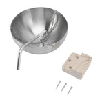 Sauna Bowl Stainless Steel Hanging Aromatherapy Oil Cup with Wooden Block for Sauna Room L 20cm