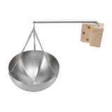 Sauna Bowl Stainless Steel Hanging Aromatherapy Oil Cup with Wooden Block for Sauna Room L 20cm - Low Angle