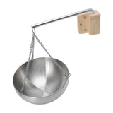 Sauna Bowl Stainless Steel Hanging Aromatherapy Oil Cup with Wooden Block for Sauna Room L 20cm - Extra Image
