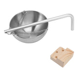 Sauna Bowl Stainless Steel Hanging Aromatherapy Oil Cup with Wooden Block for Sauna Room S 12cm - Top-Down View