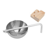 Sauna Bowl Stainless Steel Hanging Aromatherapy Oil Cup with Wooden Block for Sauna Room S 12cm - 45-Degree Angle