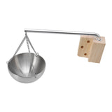 Sauna Bowl Stainless Steel Hanging Aromatherapy Oil Cup with Wooden Block for Sauna Room S 12cm - Low Angle