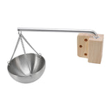 Sauna Bowl Stainless Steel Hanging Aromatherapy Oil Cup with Wooden Block for Sauna Room S 12cm - Extra Image