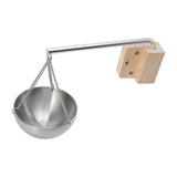Sauna Bowl Stainless Steel Hanging Aromatherapy Oil Cup with Wooden Block for Sauna Room S 12cm