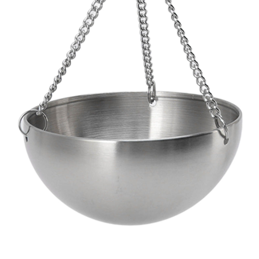 Sauna Bowl Stainless Steel Hanging Aromatherapy Oil Cup with Wooden Block for Sauna Room S 12cm