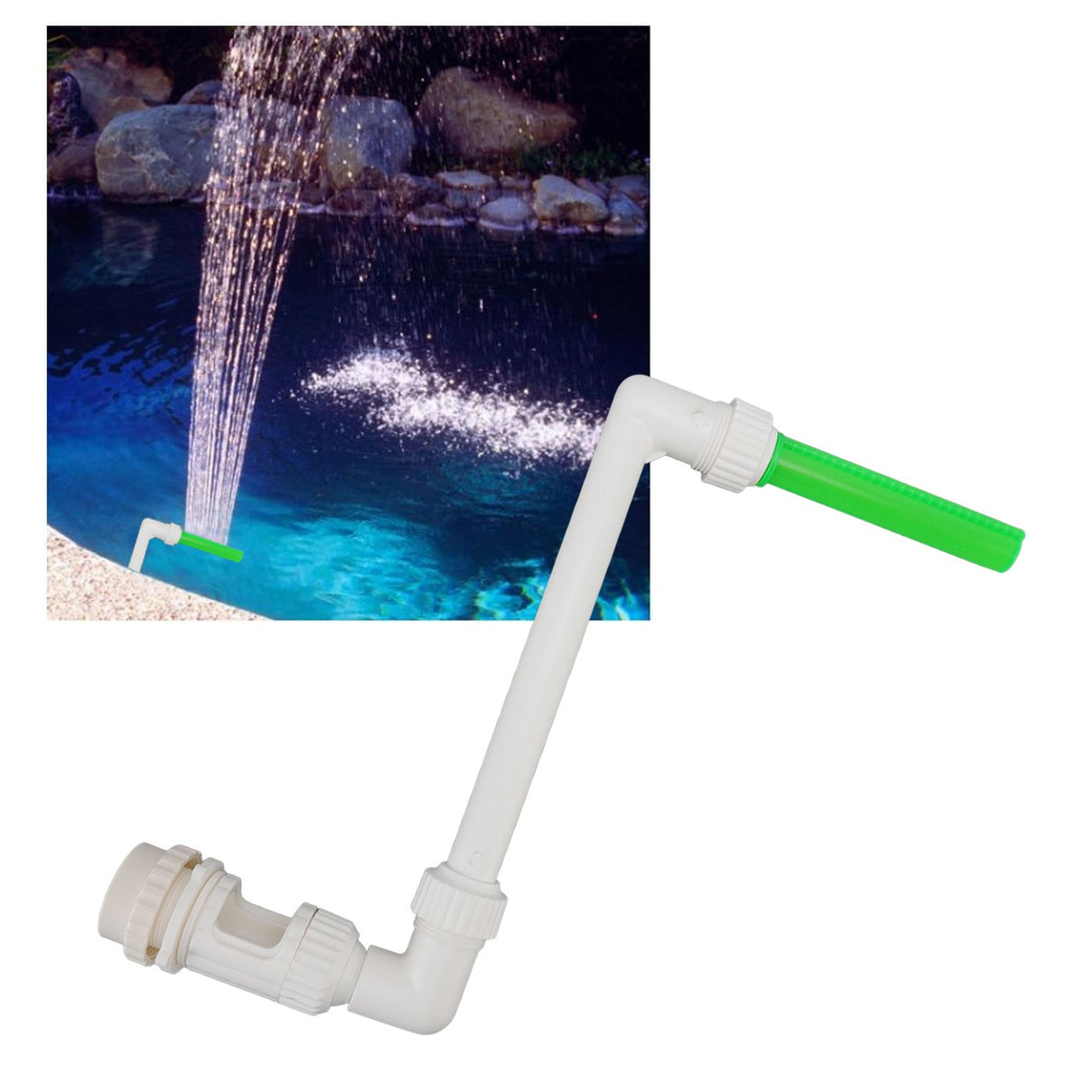 Swimming Pool Fountain Fluorescent Water Cooler Sprinkler Direction Adjustable One Way Fountain Adapter G1 1/2 to G2 Set