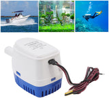 Auto Bilge Pump Impact Resistance Mini Multifunctional DC Submersible Pump with Float Switch 12V 3A 6A Fuse