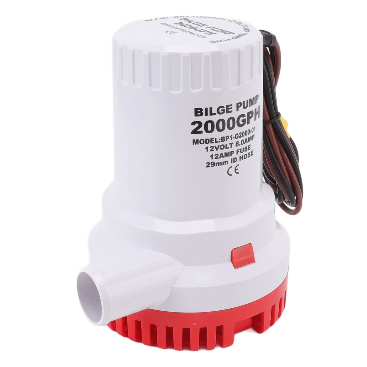 Bilge Pump Silent Boat Submersible DC Micro Drain Marine Sewage for Pond Pool 2000 GPH 12V