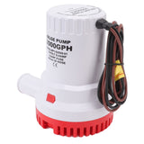 Bilge Pump Silent Boat Submersible DC Micro Drain Marine Sewage for Pond Pool 2000 GPH 12V