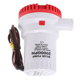 Bilge Pump Silent Boat Submersible DC Micro Drain Marine Sewage for Pond Pool 2000 GPH 12V - 45-Degree Angle