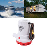Bilge Pump Silent Boat Submersible DC Micro Drain Marine Sewage for Pond Pool 2000 GPH 12V