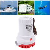 Bilge Pump Silent Boat Submersible DC Micro Drain Marine Sewage for Pond Pool 2000 GPH 24V